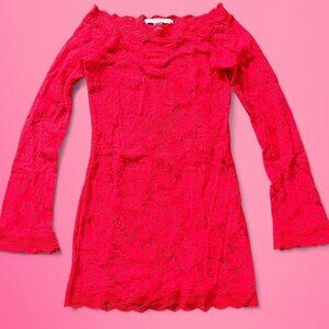 Victorias Secret red lace chemise mini dress y2k fairy